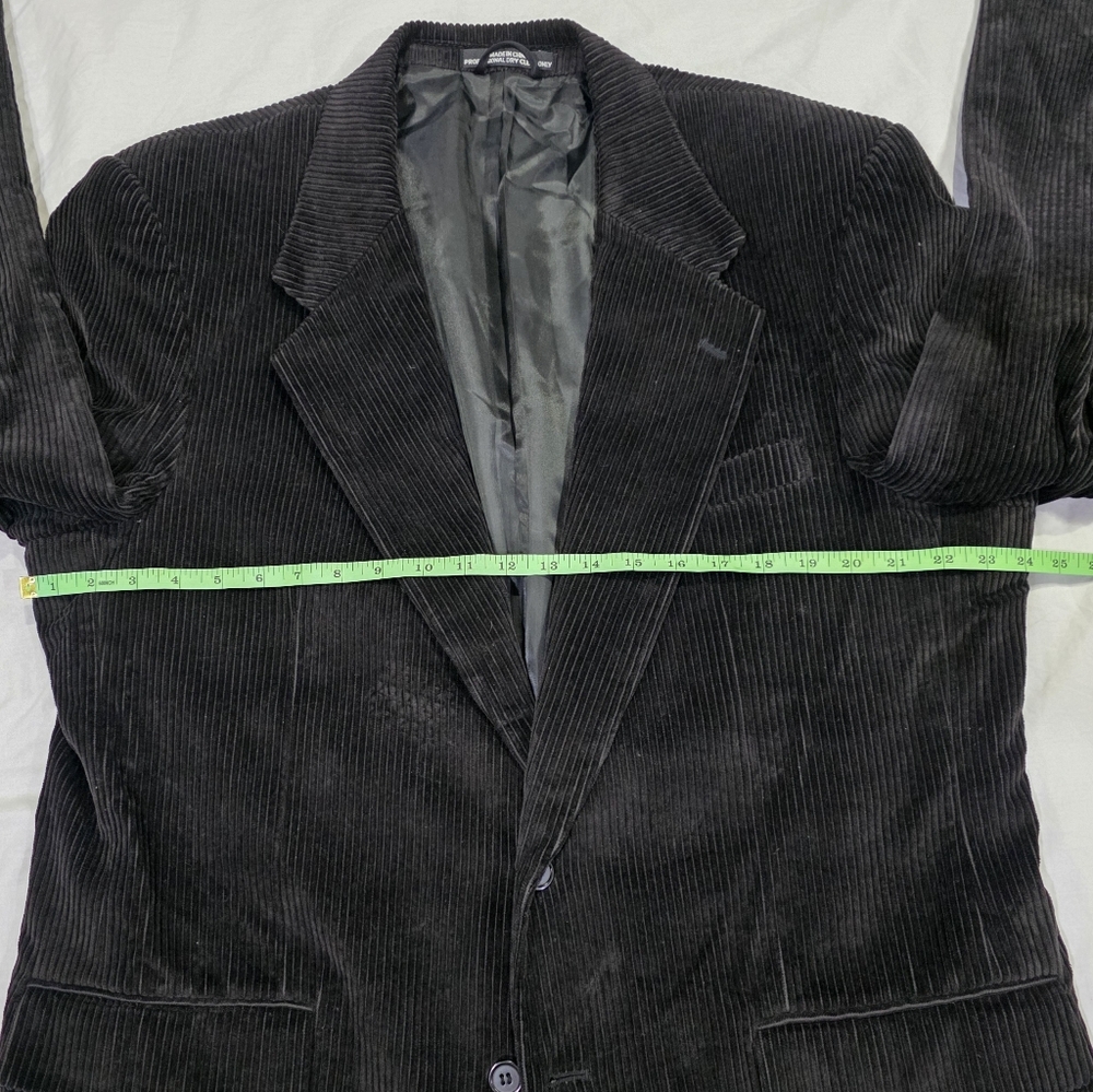 Oleg Cassini Black Wide Whale Corduroy Sports Coat/Blazer. 46XL - Picture 8 of 9